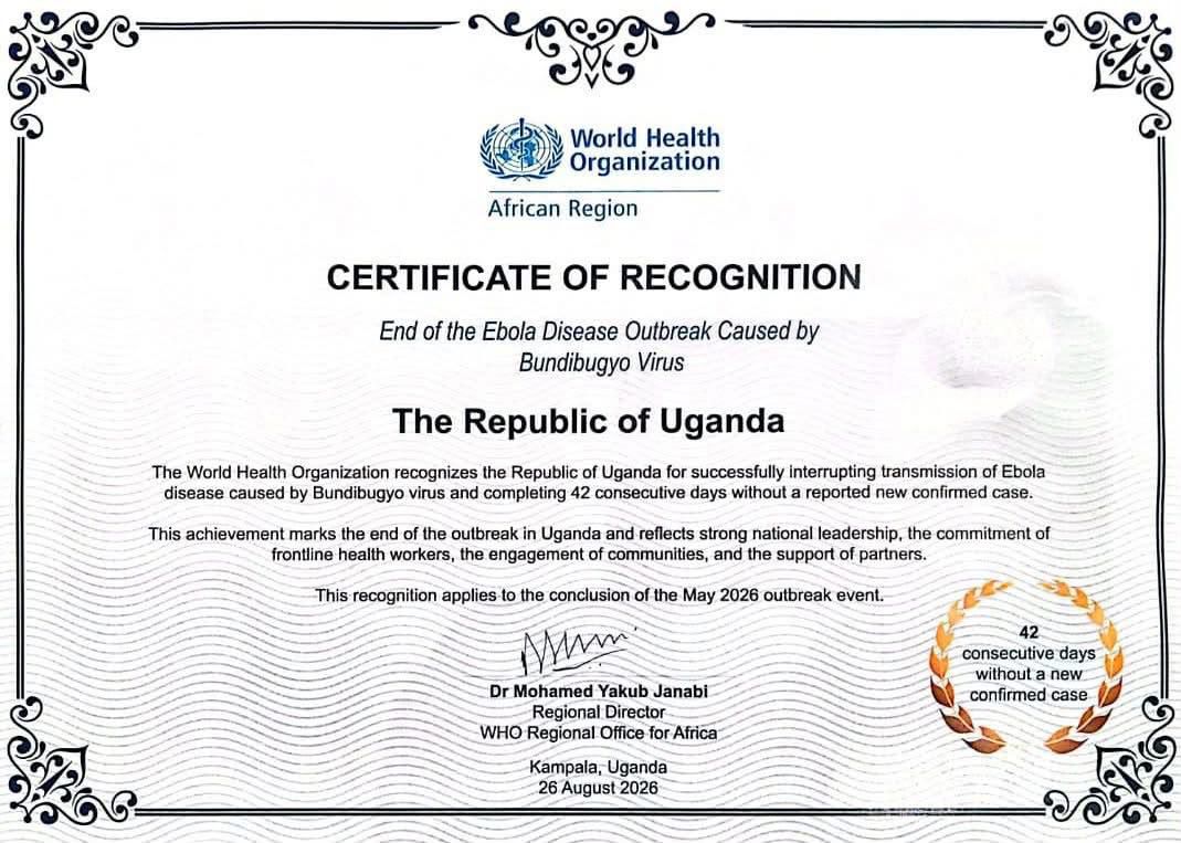 Uganda declared Ebola Free