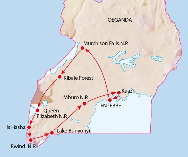 Uganda Safari Map